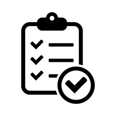 Clipboard with check mark icon.
