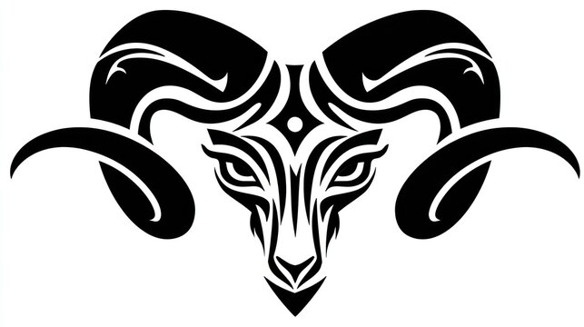 Tribal ram head design