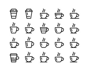 Twenty minimalist line art icons for design projects