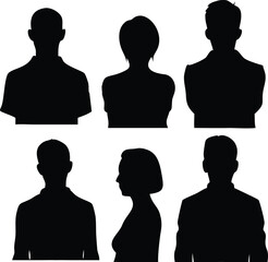 Silhouette Portraits a Diverse Collection of People in Black and White