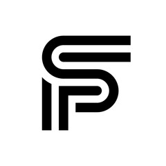 Letter FS or SF line creative monogram logo