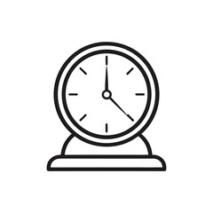 Simple clock line art on white background design element