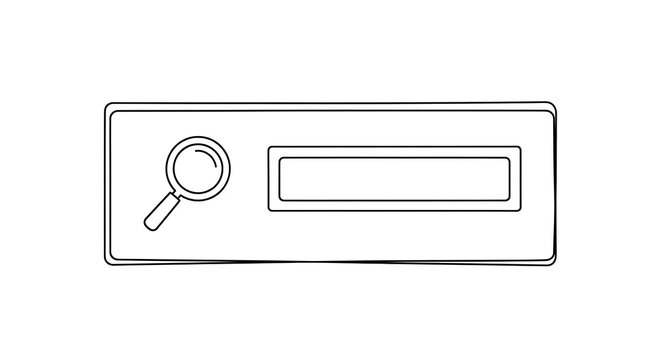 Search bar icon with magnifying glass for website navigation.