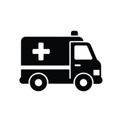 Ambulance silhouette with a clean white background for emergency services