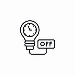 light clock off icon sign vector