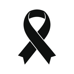Bold medical awareness ribbon silhouette graphic