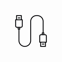 usb wire icon sign vector