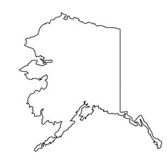 Alaska State Outline Vector — Flat Design Map for Education, Business, and Sports