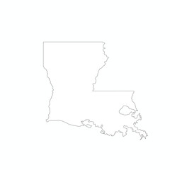 Louisiana State Outline Vector &mdash; Flat Design Map for Education, Business, and Sports