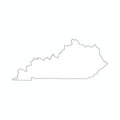 Kentucky State Outline Vector — Flat Design Map for Education, Business, and Sports