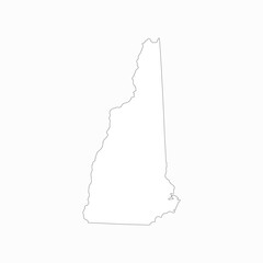 New Hampshire State Outline Vector &mdash; Flat Design Map for Education, Business, and Sports