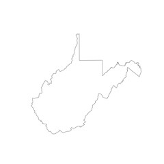 West Virginia State Outline Vector — Flat Design Map for Education, Business, and Sports