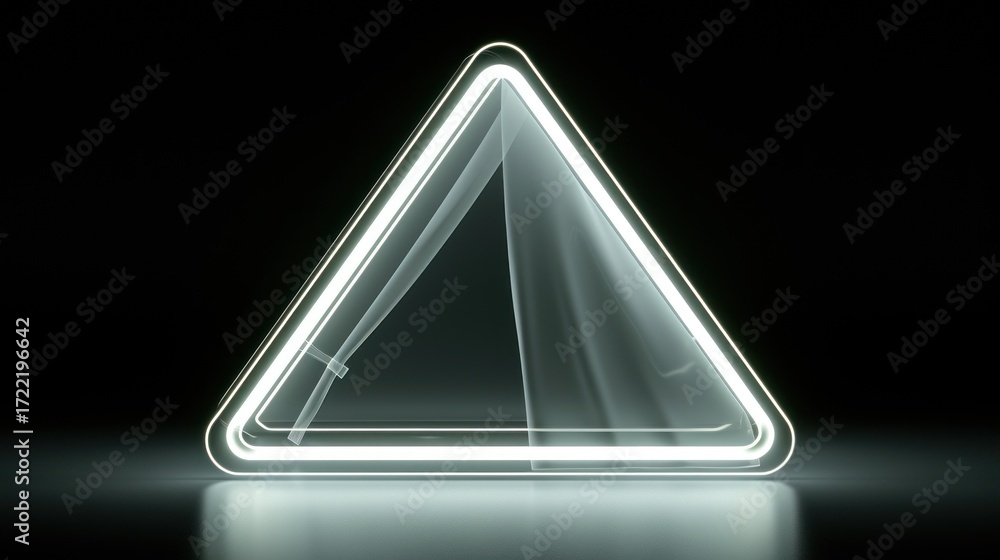 Aufkleber glowing triangular frame with translucent fabric