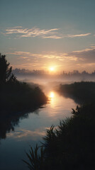 Breathtaking Glorious Sunrse Casting Vibrant Hues Acoss the Sky and Illuminatig the Landscape with Warmt and Beauty