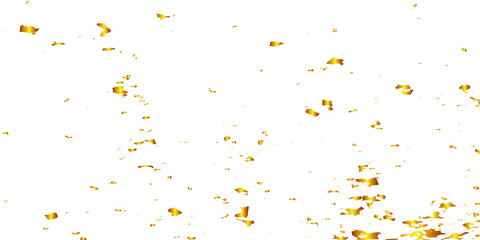 Abstract luxury golden confetti glitter and dust falling down on transparent background. Shiny glittering dust background. Vector illustration.	