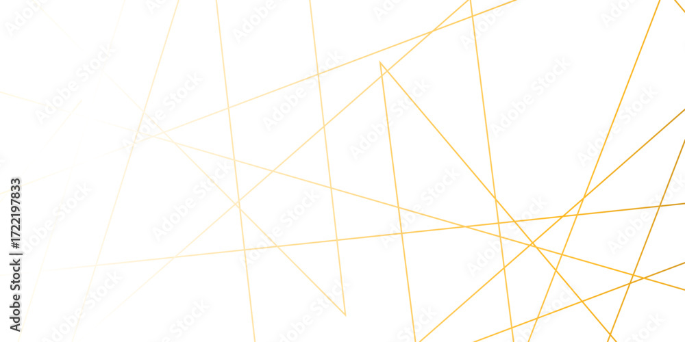 Poster abstract luxury gold geometric random chaotic lines with many squares and triangles shape on white b