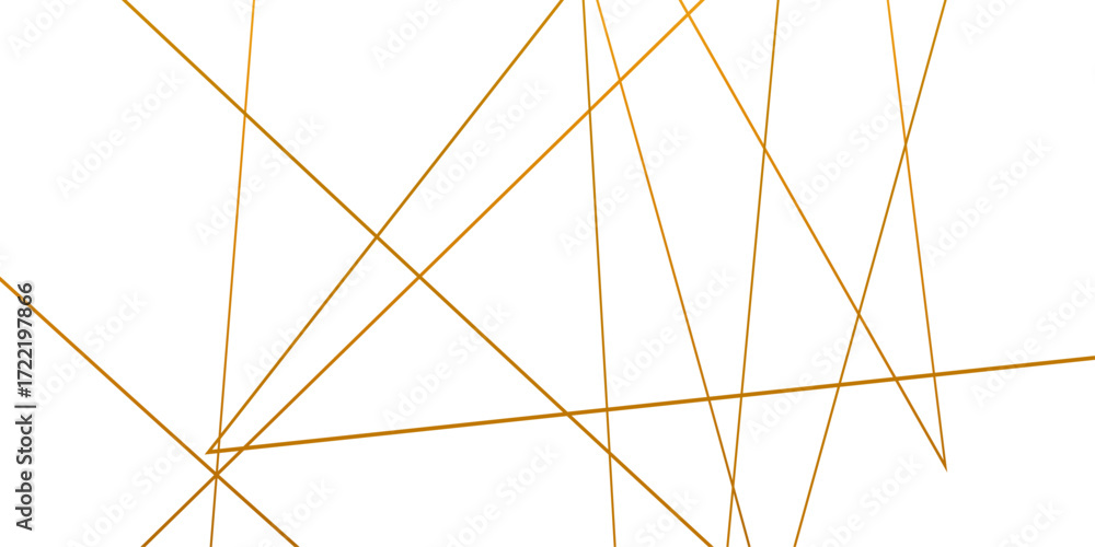 Poster abstract luxury gold geometric random chaotic lines with many squares and triangles shape on white b