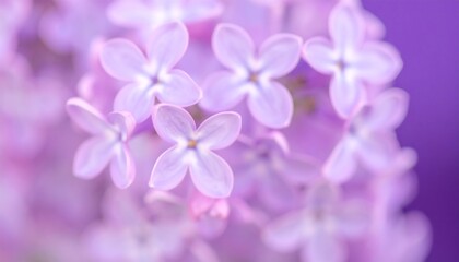 Close-up of delicate lavender lilac blossoms