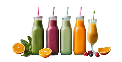 Colorful Smoothies with Fresh Ingredients ,Fresh Blend, Vibrant Smoothies and Natural Fruits
