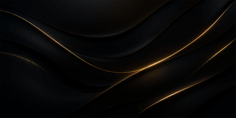 Black satin fabric with flowing purple and blue light waves for a futuristic backdrop