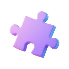 Obraz premium Single Abstract Jigsaw Puzzle Piece Rendered in Pastel Gradient Colors