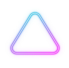 Glowing Neon Triangle with Rounded Corners – Futuristic Gradient Cyan Blue Pink Light Effect for UI, Digital Art, and Tech Branding