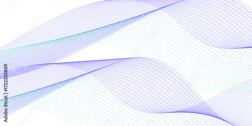 Poster abstract digital future technology concept blue smooth lines background. wavy curve lines and . freq