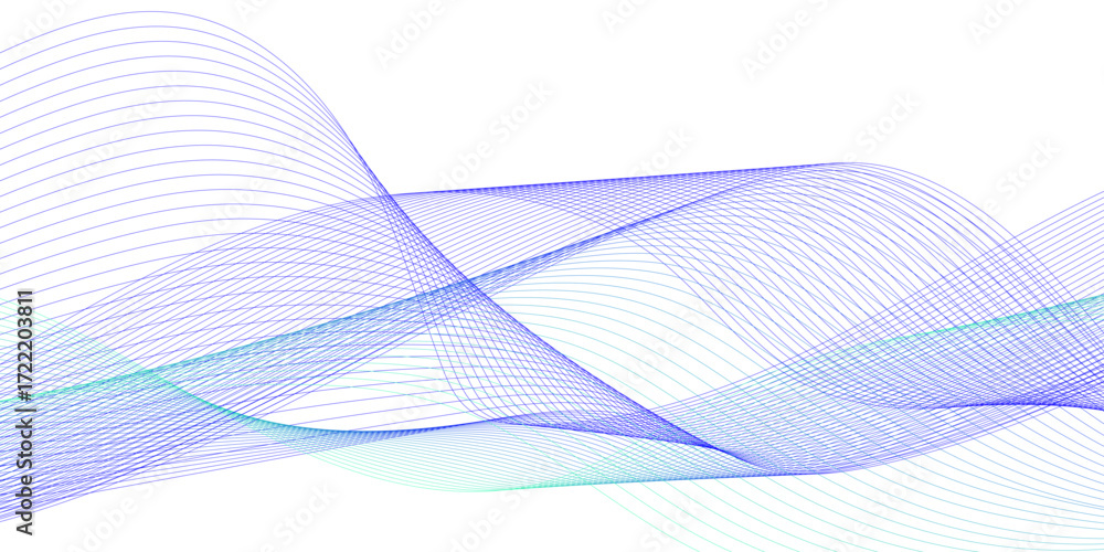 Poster abstract digital future technology concept blue smooth lines background. wavy curve lines and . freq