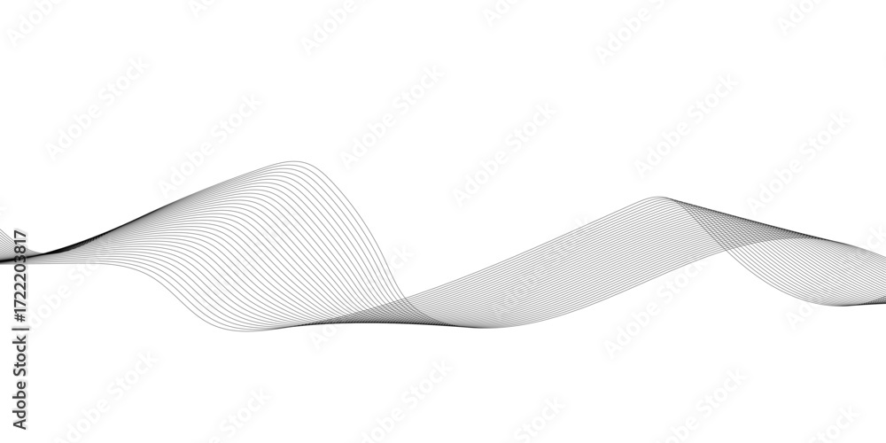 Poster abstract wave lines on transparent background with grey smooth element swoosh speed wave modern stre