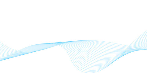 Abstract colorful blue lines on a white background. Blending gradient colors. Digital frequency track equalizer. Line art. Vector illustration.	