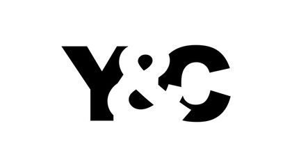 YC logo design in bold style. Black white identity symbol. Modern typography emblem. Corporate branding icon.