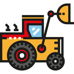 vector illustration of a bulldozer 