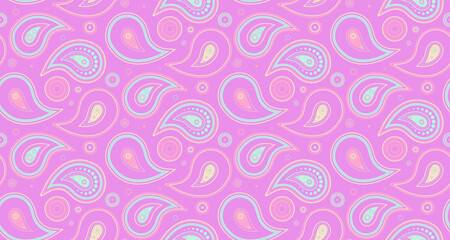 Texture pattern of paisley feminine. Modern effect in luxury botany. Sample textured by wrapping artwork.