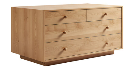 wooden chest of drawers isolated