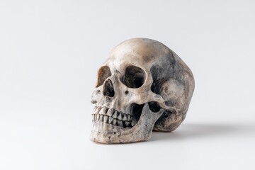 Naklejka premium Human skull model isolated on white background