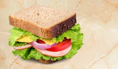 Tasty fresh sandwiches with fresh vegetables