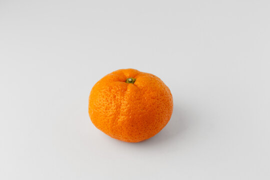 One White Tangerine Isolated on White Background