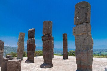 Toltec warriors statues in Tula