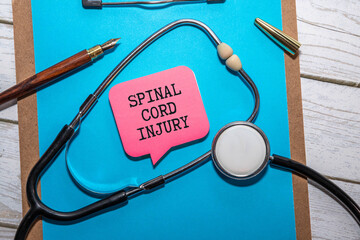blister and a notepad with the inscription - spinal injury
