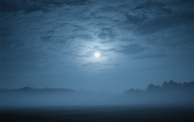 Fototapeta premium full moon over the sea