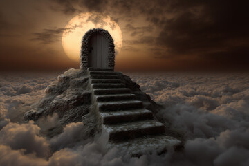 stairway to heaven with clouds