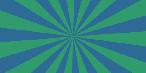 Blue Green Sunburst Radial Stripes Background vector