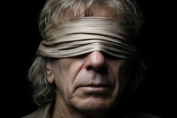portrait of a senior blind man