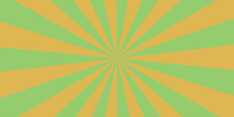 Golden Yellow Green Sunburst Radiating Stripes Background