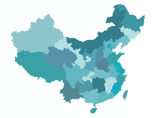 Map of China with provincies