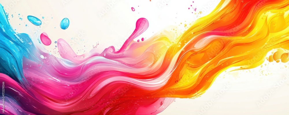 Poster dynamic swirl of vibrant colors in abstract wave pattern