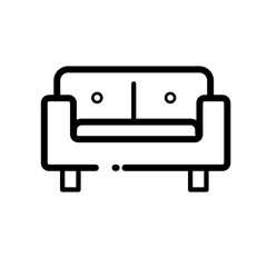 sofa, couch - vector icon