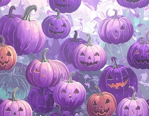 Spooky purple pumpkins