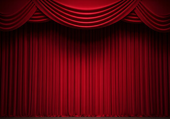 Elegant red stage curtain for product display and grand presentations
