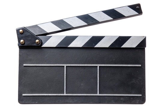 Classic movie clapperboard isolated for production cinema film making scene setup isolated on transparent background